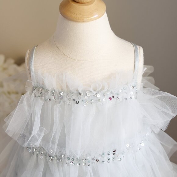 Tutu Du Monde Bebe Mahala Tulle Dress Blue Embellished Party Portrait NWT - Picture 3 of 4